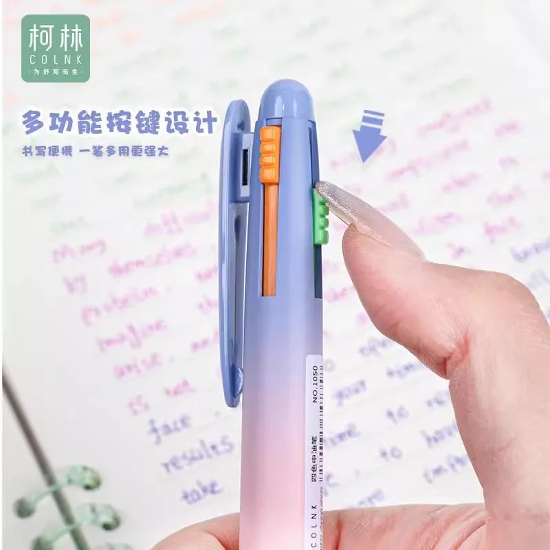 Gradient Multi-color Ballpoint Pen Smooth Writing Gel Pens Kids