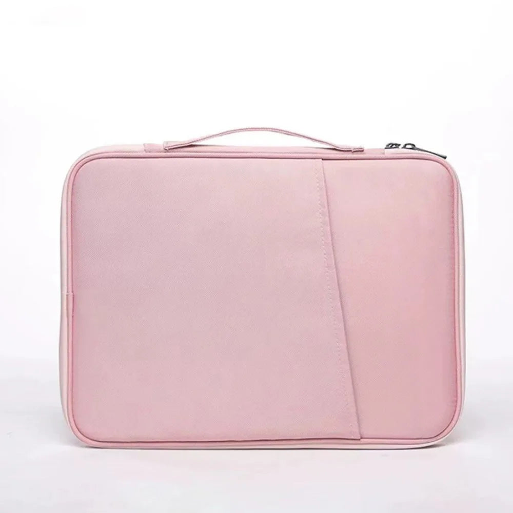 With Handle Portable Laptop Bags Lightweight Ultra Thin Laptop Case Soft Material Dual Zipper Computer Notebook Sleeve Peaceful Pleasures Health and Wellness Pink 13-inch