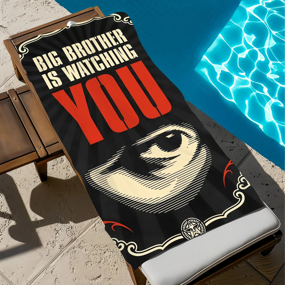 1984 George Orwell Quick-Dry Beach Towel | Travel & Pool Towel Quick-Dry Beach Towel Peaceful Pleasures Health and Wellness