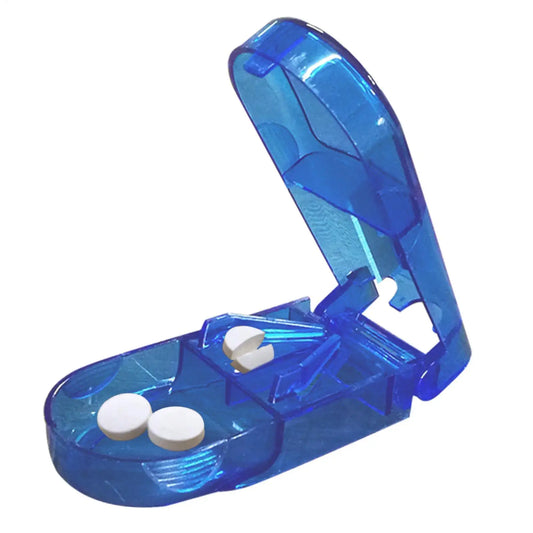 Pill Cutter Box Portable Drugs Box Tablet Cutter Splitter Medicine Pill Holder Pill Cutter Drugs Tablet Divider Storage Case Peaceful Pleasures Health and Wellness