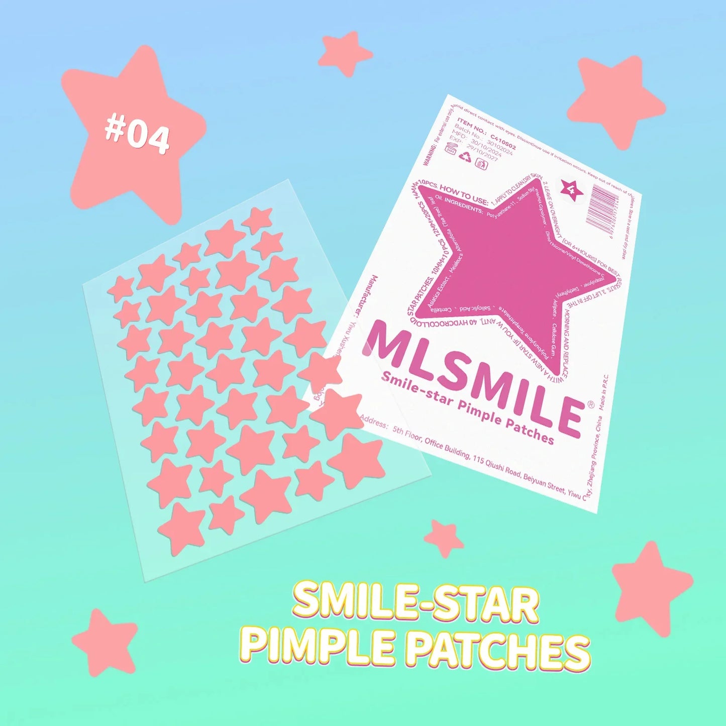 MLSMILE 40pc Star Hydrocolloid Blemish Patches – All Skin Tones