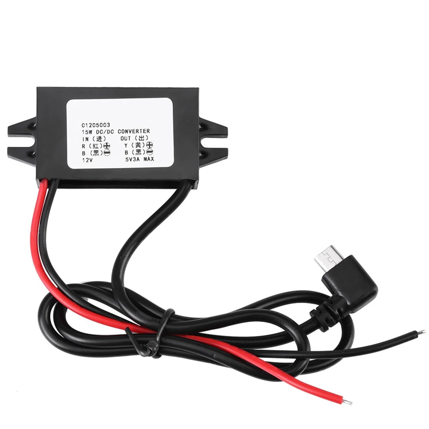 DC-DC 12V 5V 3A Micro USB Converter Voltage Step Down Regulator Car