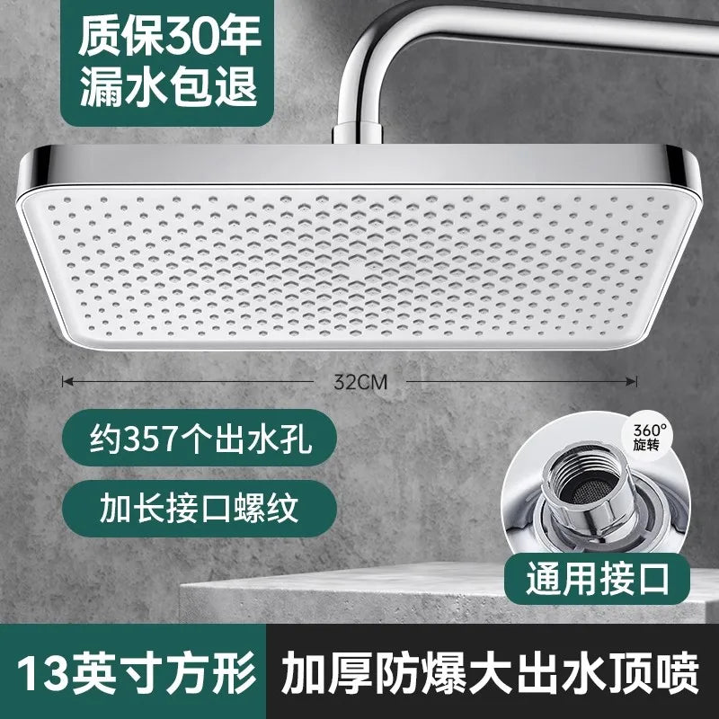 14 Inch Rainfall Shower Head | Ceiling Mounted, Water Saving
