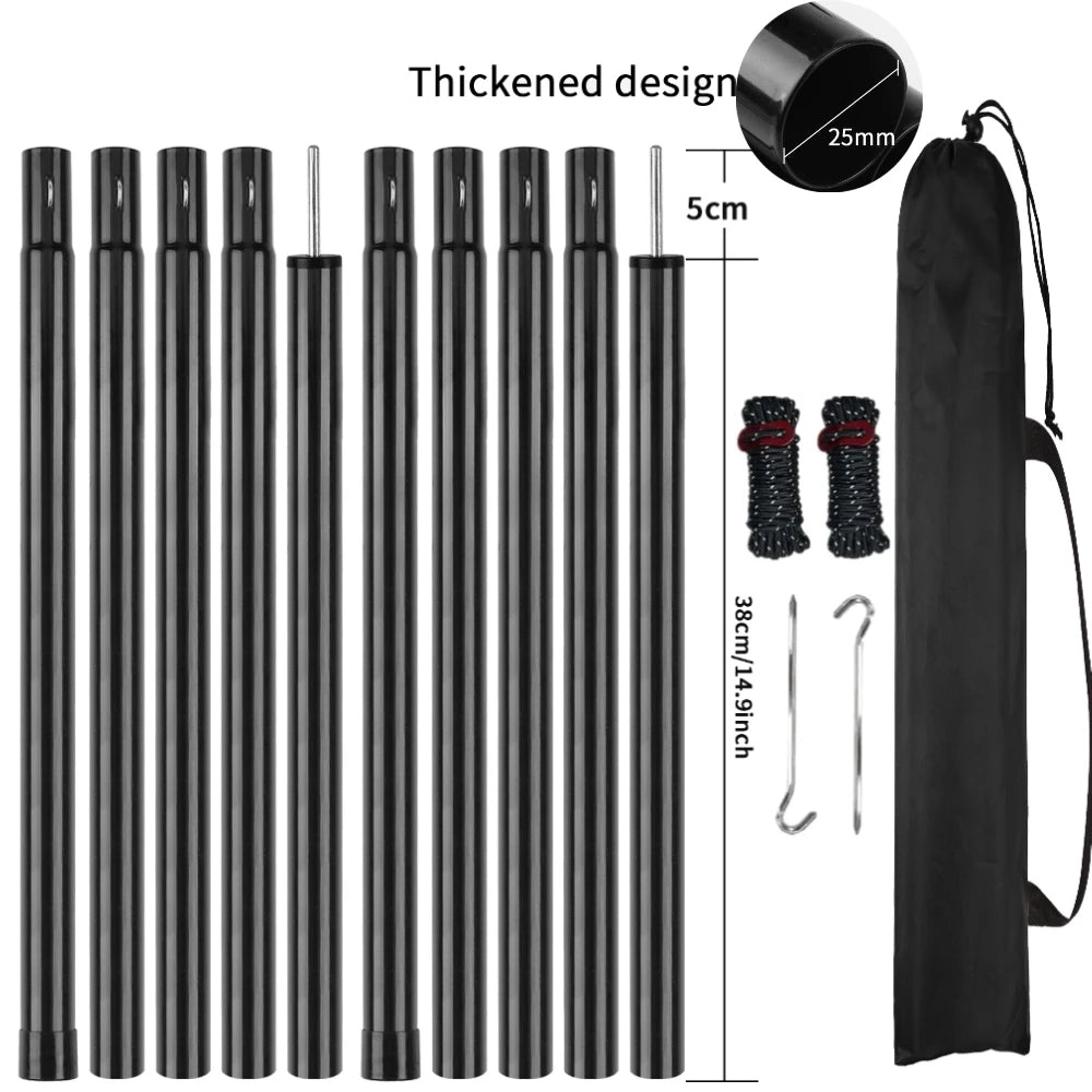 Adjustable Telescopic Tent Poles Set of 2 | Camping Tarp Awning