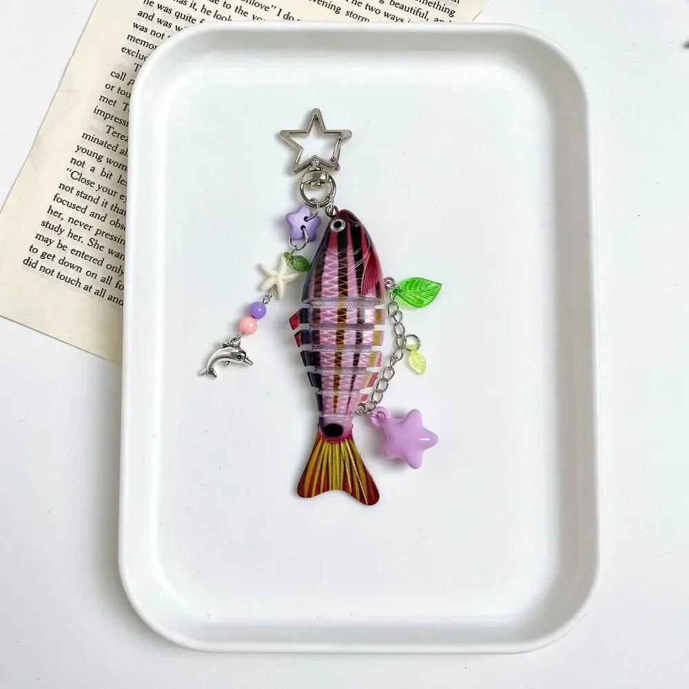 Multi-Jointed Simulation Fish Keychain – Backpack Pendant Gift