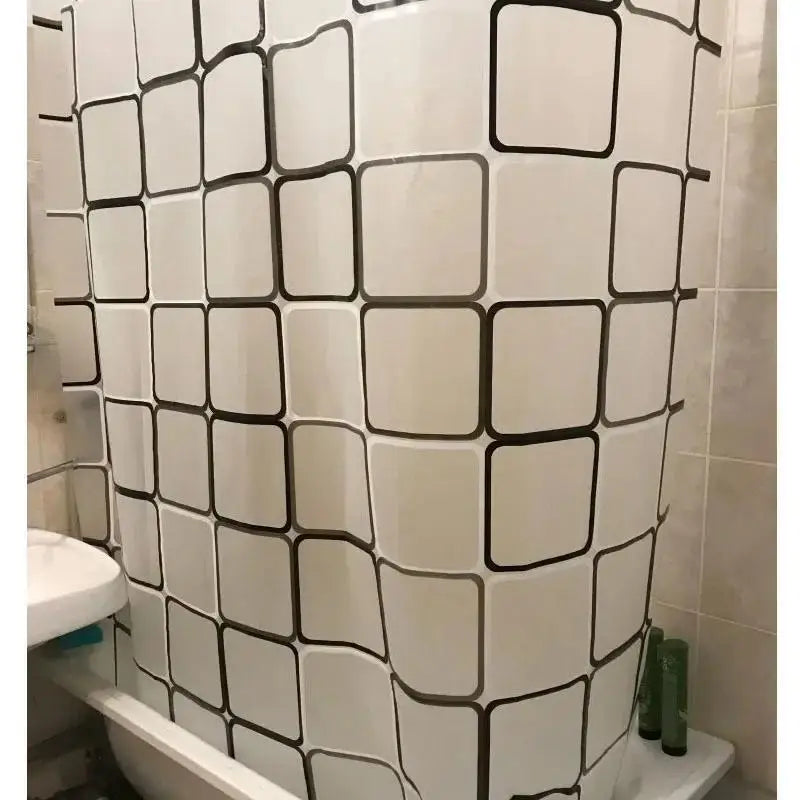 Creative Ocean Creature Bathroom Curtains Geometric Pattern