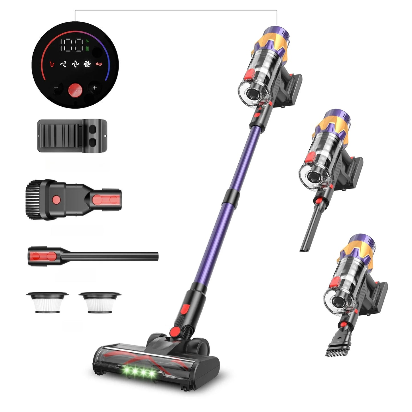GUOHE 550W Cordless Handheld Vacuum – 35000Pa HEPA Pet Hair