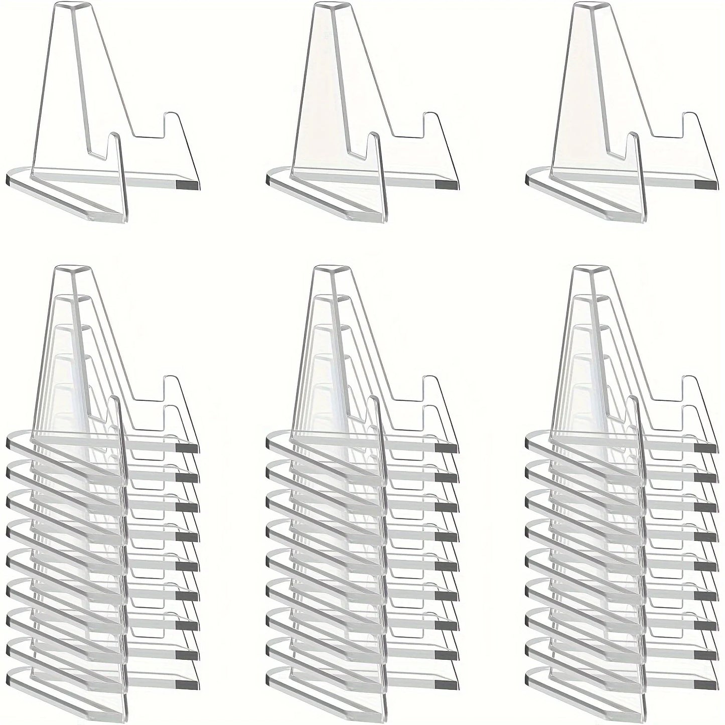 30-Pack Clear Acrylic Display Stands for Sports & Graded Cards