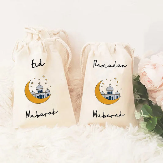 5-Pack Eid Mubarak Gift Bags for Kids | Ramadan Party Bags Eid Gift Bags Peaceful Pleasures Health and Wellness