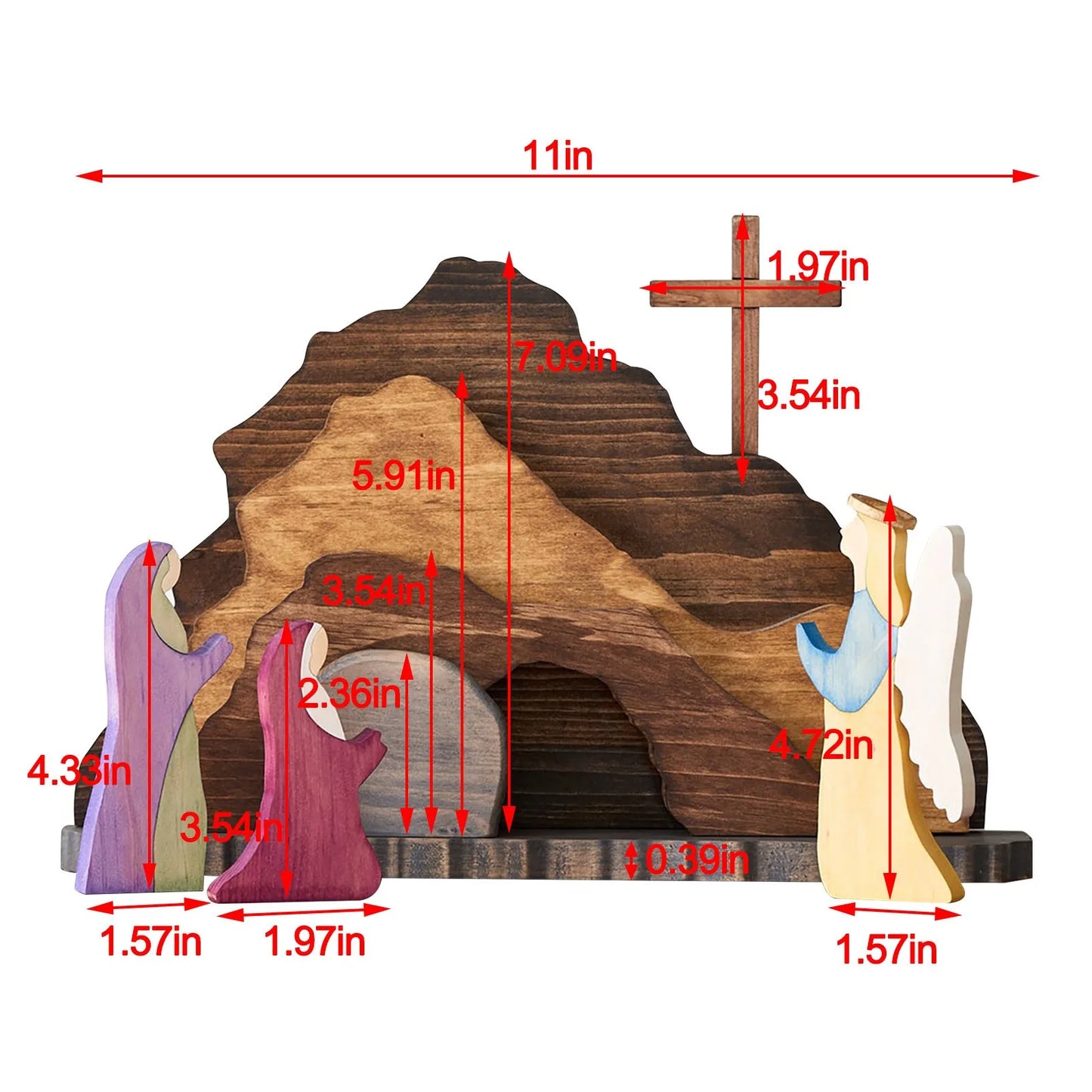 Easter Resurrection Scene Wooden Figurine | Christian Home Decor
