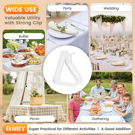 Clear Plastic Tablecloth Clips – Windproof Non-Slip Clamps Tablecloth Clips Peaceful Pleasures Health and Wellness
