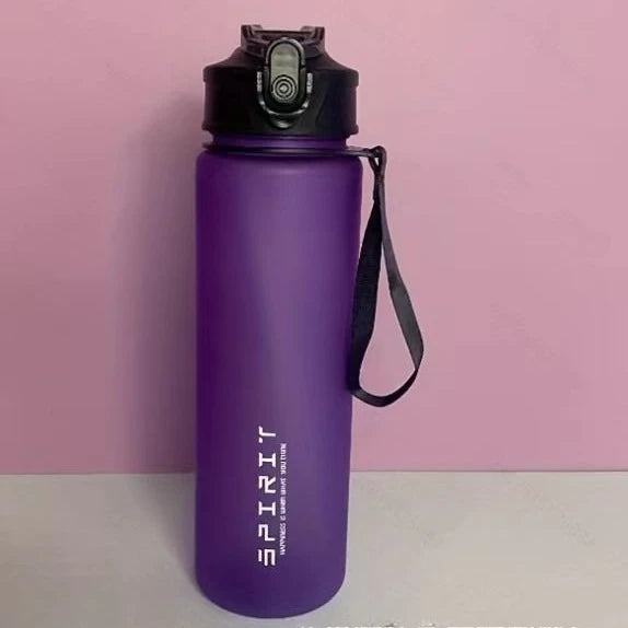 750ml Frosted BPA-Free Sports Water Bottle with Carry Rope