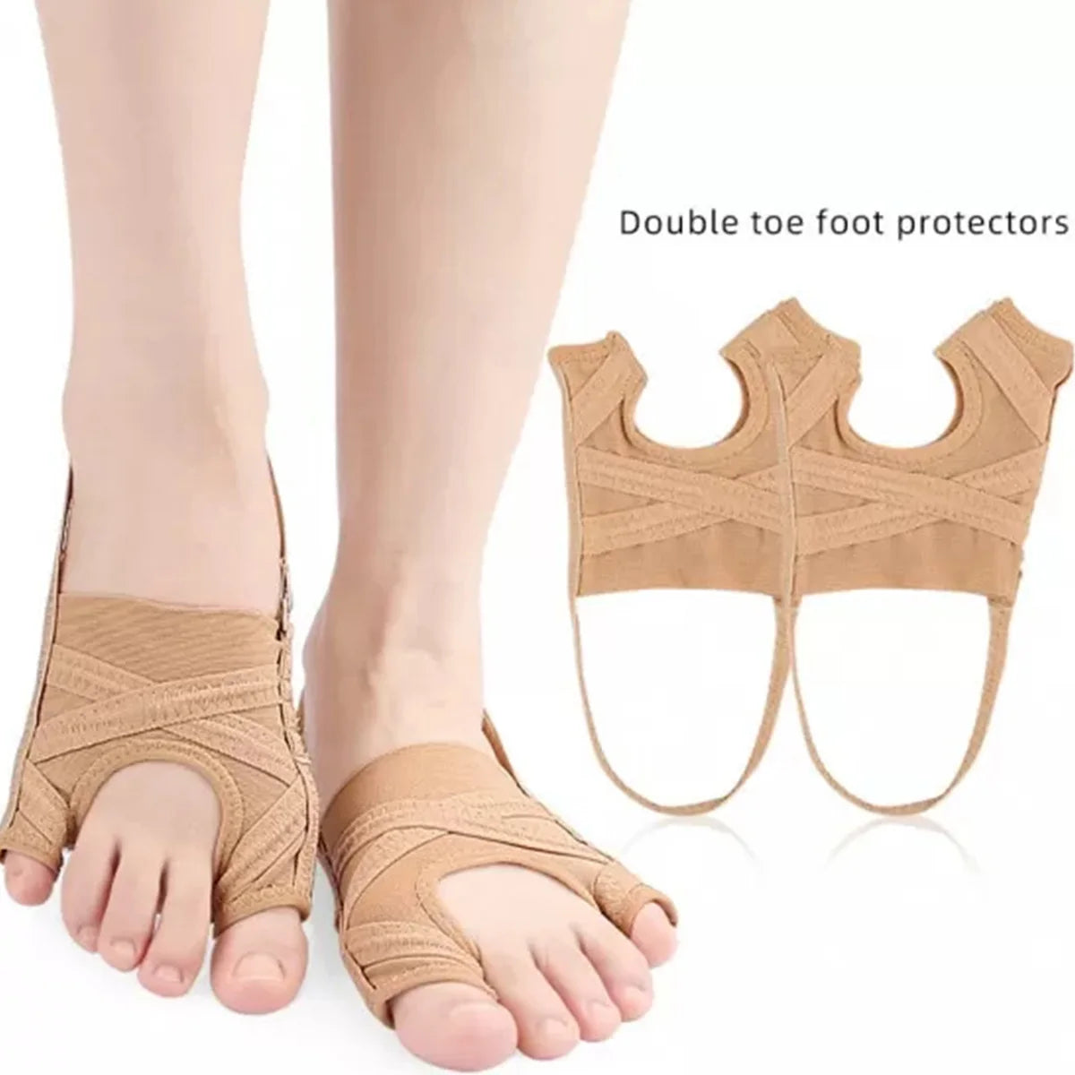 One Pair Mesh Thumb Eversion Big toe Orthosis Set Relieve Foot Pain & Shock Absorption Elastic Force Toe Separator Peaceful Pleasures Health and Wellness