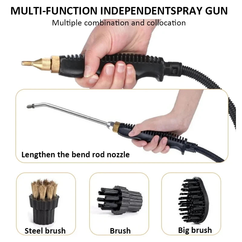 HOMEFISH 4 Bar High-Pressure Steam Cleaner 1600W | 110V/220V Handheld Steam Cleaner Peaceful Pleasures Health and Wellness