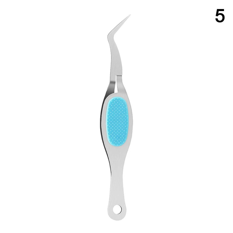 Reverse Tweezers Straight Curved Tweezer X-shaped Stainless Steel Multifunctional Eyelash Curler Extension Antislip Makeup Tool Peaceful Pleasures Health and Wellness 5