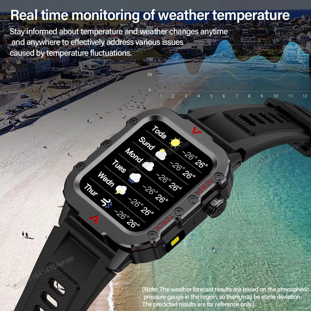 Men's GPS Smart Watch LED Flashlight Sport Tracker Waterproof