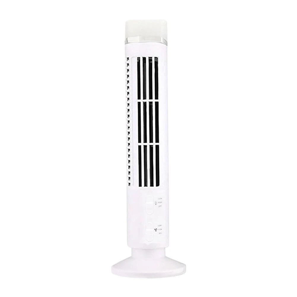 Mini Bladeless Tower Fan – USB Portable Standing Air Cooling Fan Peaceful Pleasures Health and Wellness White with Light United States