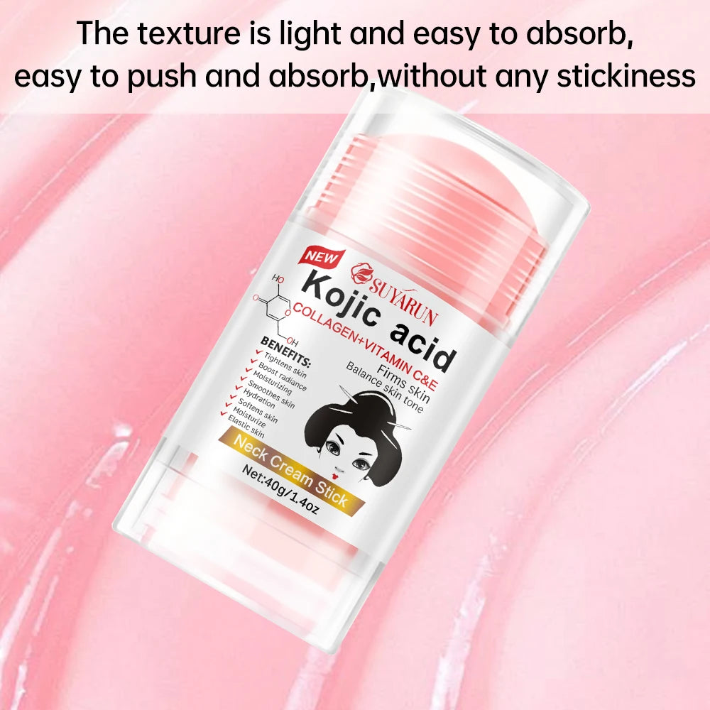 SUYARUN Kojic Acid Care Cream Stick Care Deep moisturizes and nourishes your dry rough skin with neck care cream. Peaceful Pleasures Health and Wellness