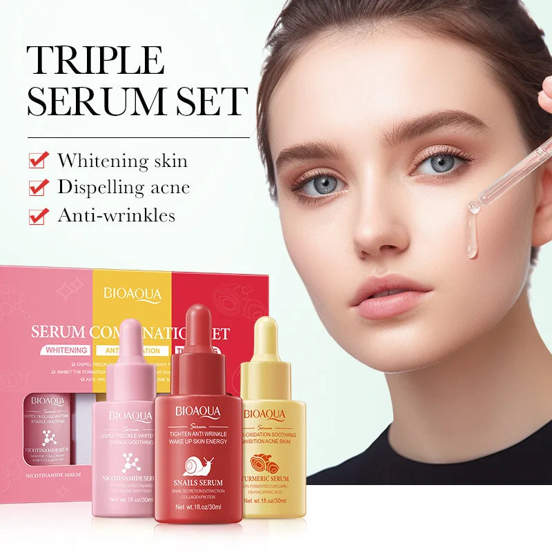 3-Piece Vitamin C, Retinol & Hyaluronic Acid Serum Set