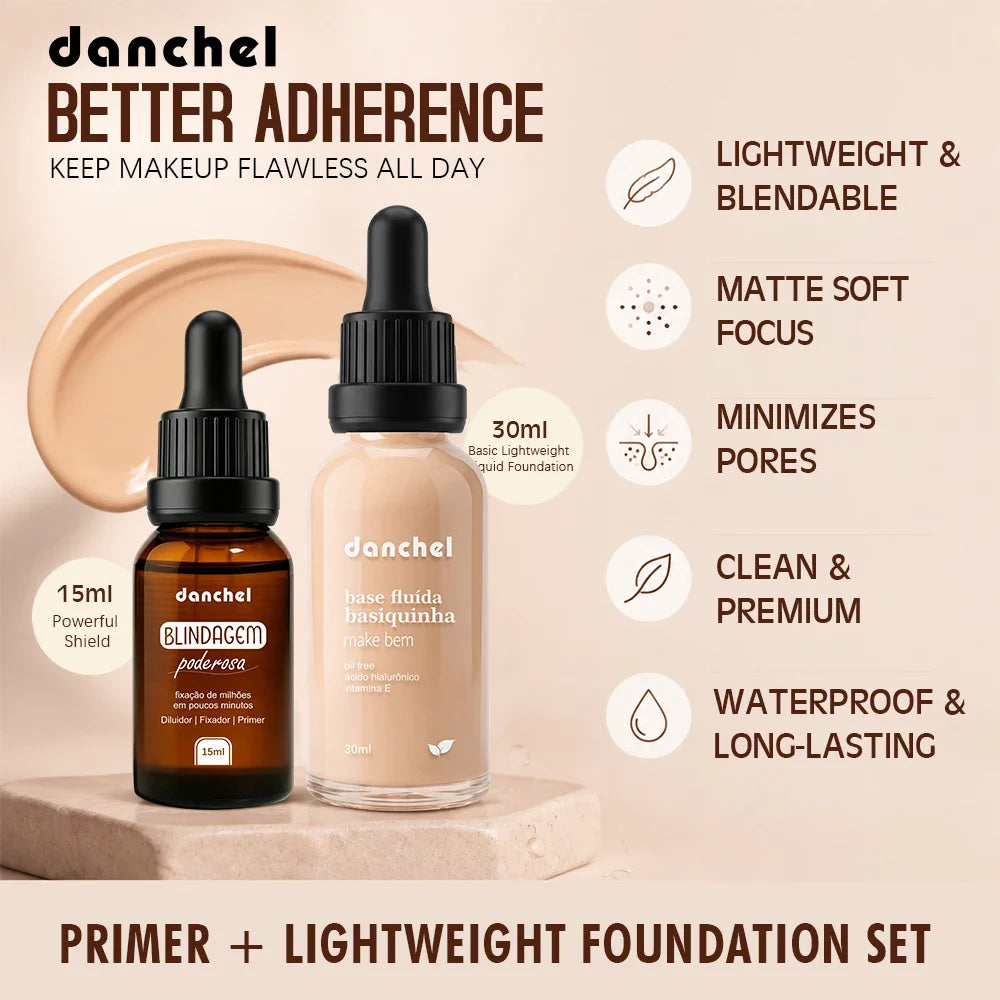 Primer & Liquid Foundation Makeup Set – Waterproof, Long-Lasting