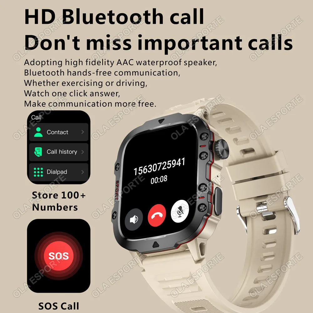 Military Smartwatch HW12 – GPS, Bluetooth Calls & Fitness Tracker