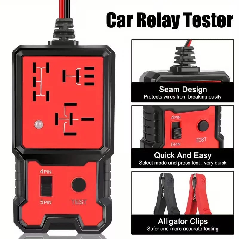 12V Automotive Relay Tester – 4-Pin & 5-Pin with Battery Clamp Peaceful Pleasures Health and Wellness
