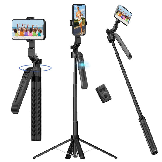 KAMISAFE 71" Auto Face Tracking Tripod | 360° Selfie Stick Face Tracking Tripod Peaceful Pleasures Health and Wellness black
