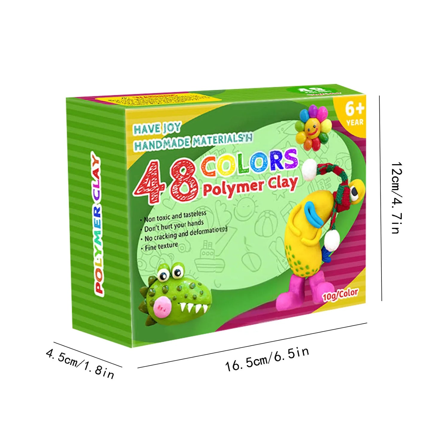 Kids Polymer Clay Kit – 48 Colors, Tools & Accessories