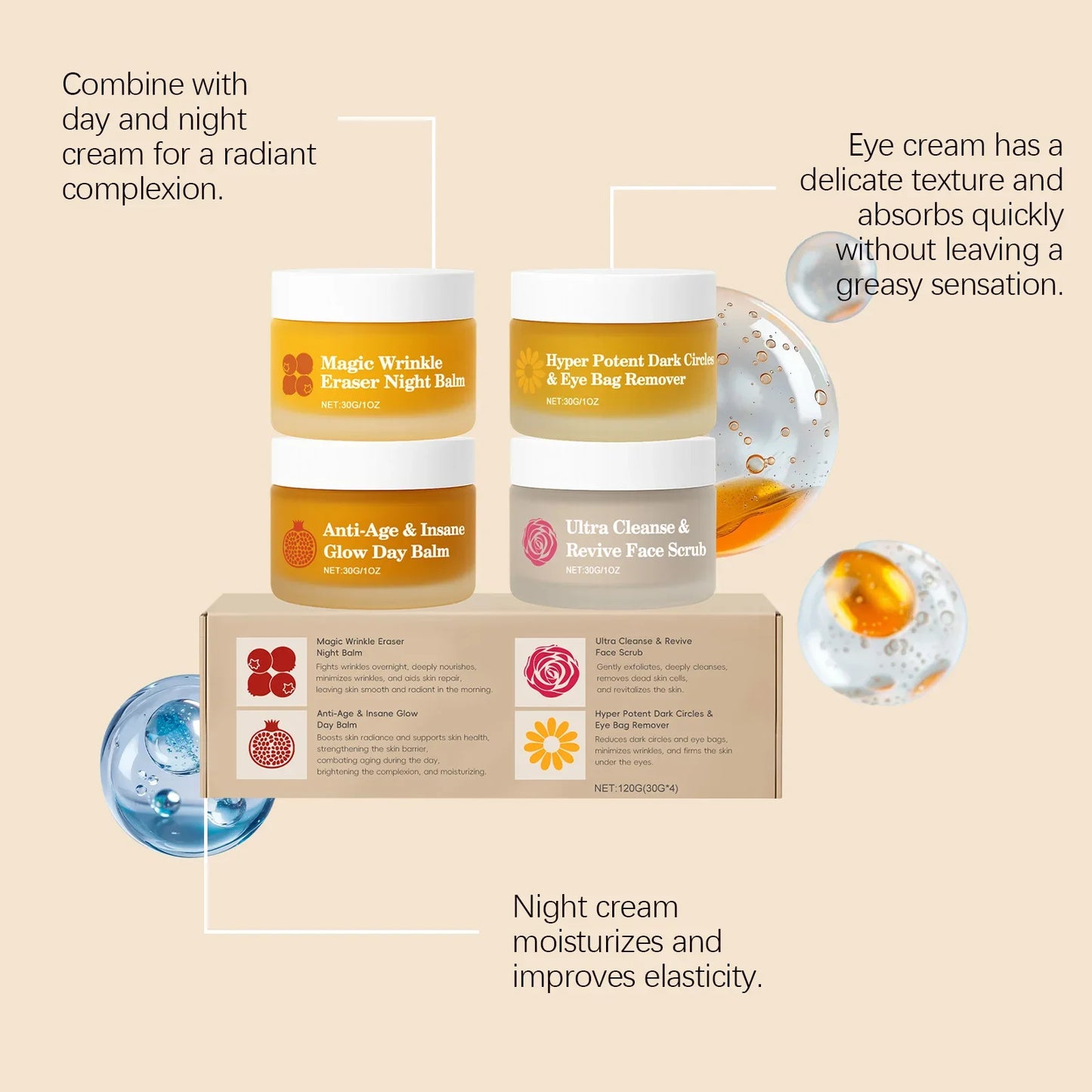 4-Piece Deep Hydration Firming Face Care Skincare Set