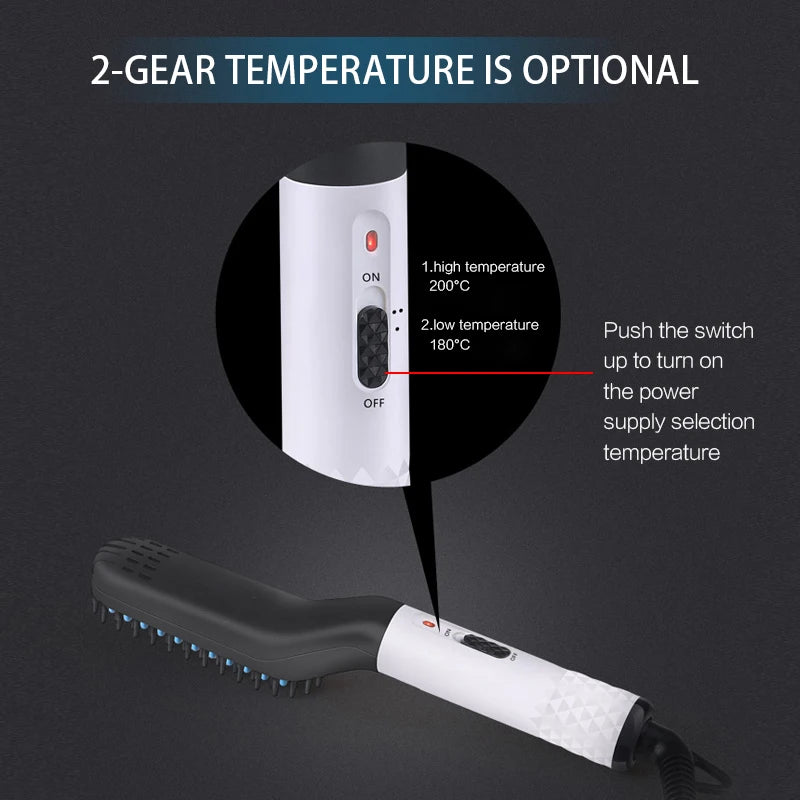 Beard Straightener Comb Manufacturer Multi-Purpose Beard Hair Comb PTC Heater Mini Comb OEM Straightener Brush Peaceful Pleasures Health and Wellness