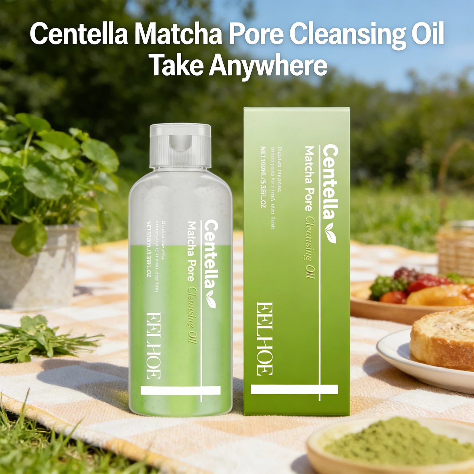 Matcha Cleansing Oil Gentle Remove Blackhead Shrink Pore Refreshing Control Oil Moisturizing Face Makeup Remover Oil Skin Care Peaceful Pleasures Health and Wellness