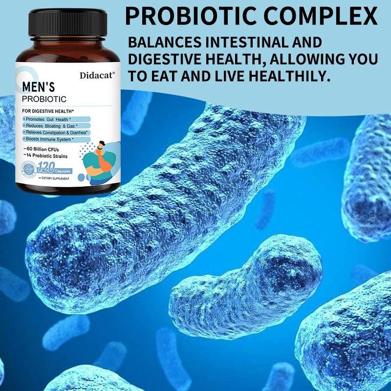 Men's Probiotic with Digestive Enzymes & Prebiotic Fiber | Didacat