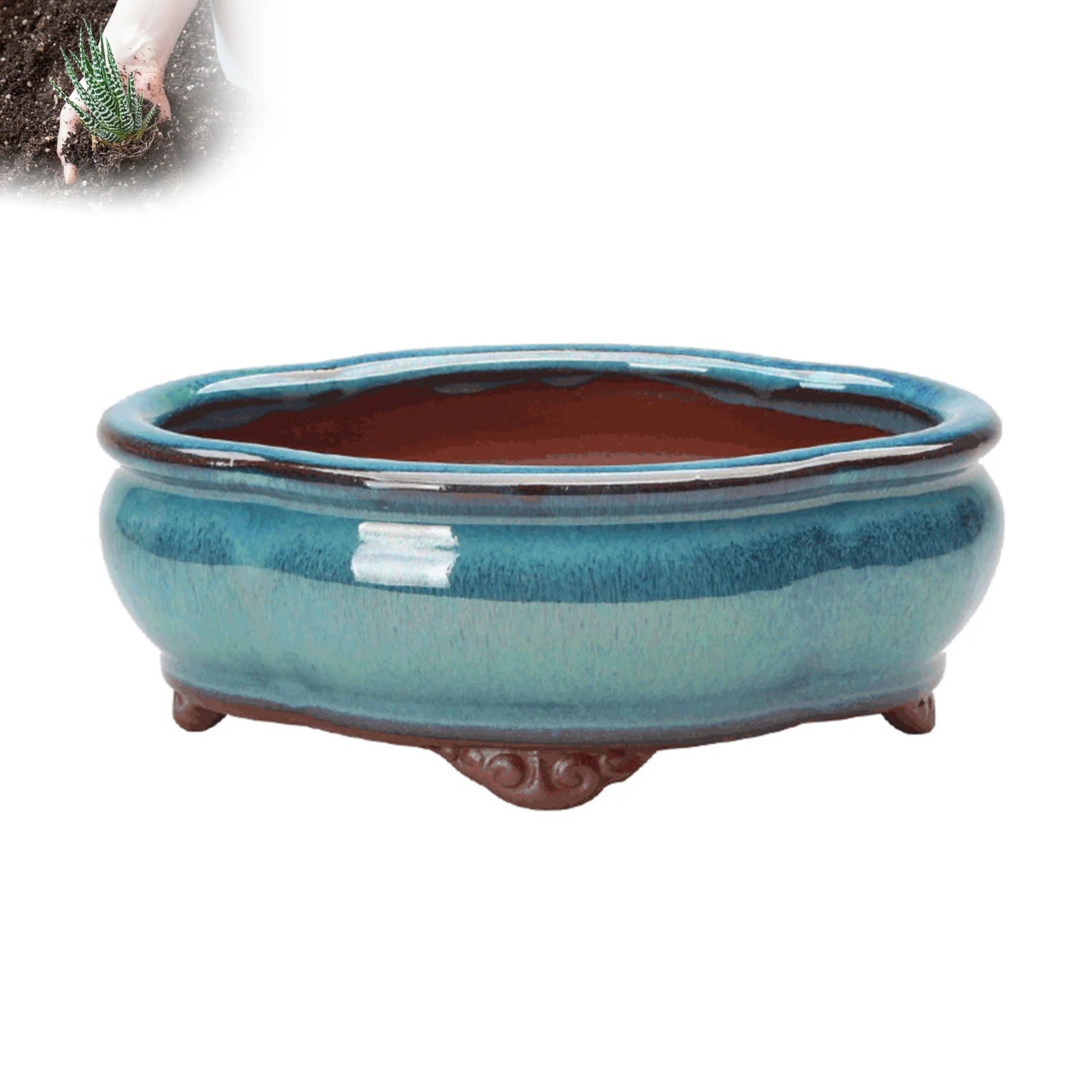 Ceramic Garden Planter Pots Elegant Breathable Rough Pottery Bonsai Pots for Living Room Bedroom Study Pots Peaceful Pleasures Health and Wellness