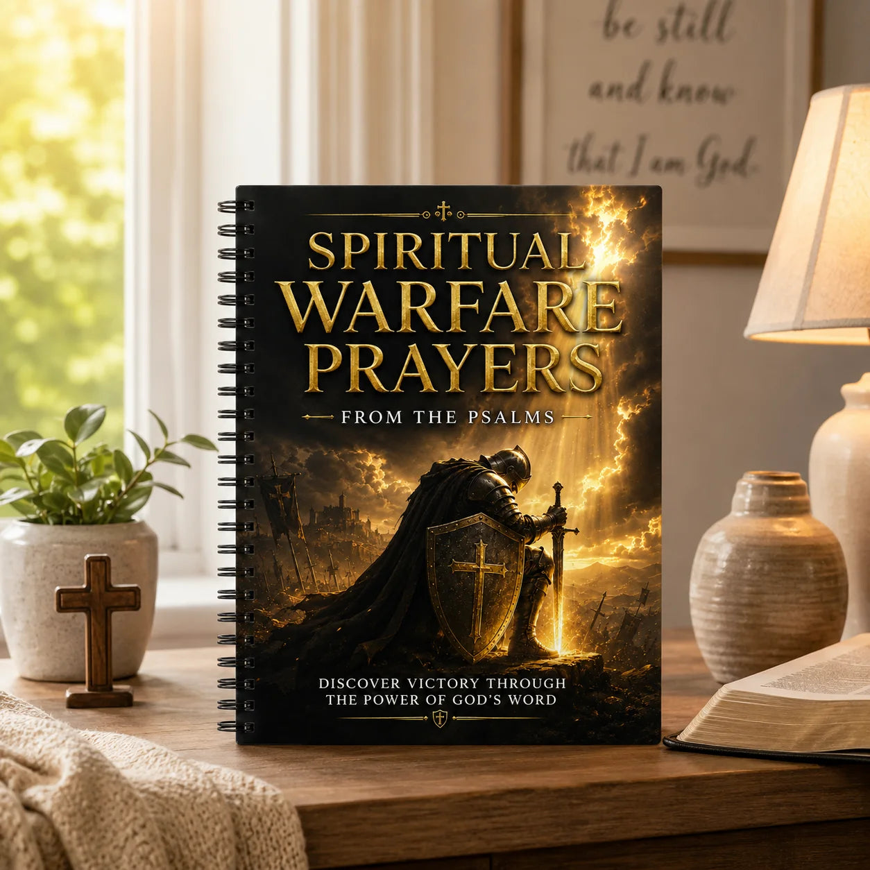Spiritual Warfare Prayers A5 Spiral Guide Psalms Devotional Notebook
