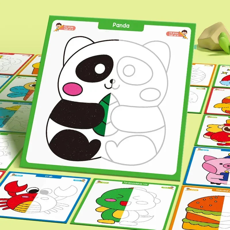 Children Coloring Book Cartoon Pattern Pen Writing Control Practice