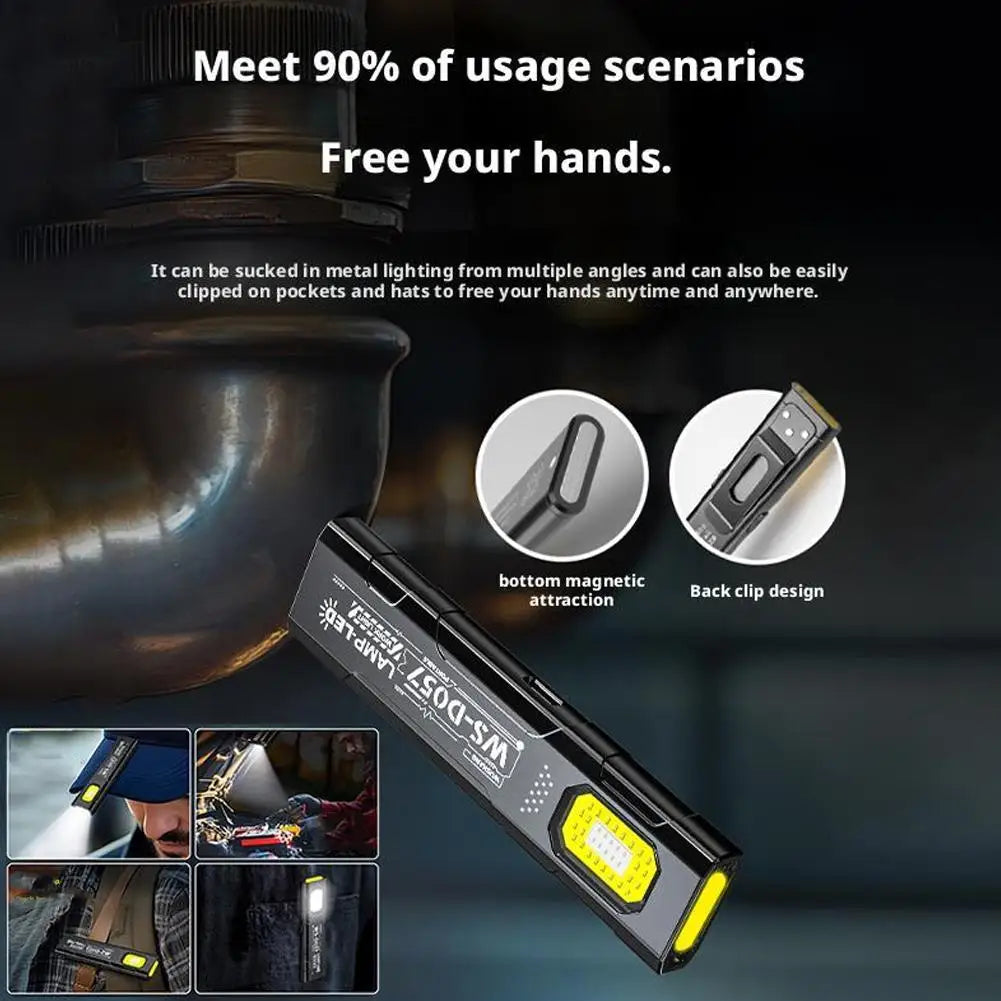 Mini Rechargeable COB LED Flashlight 550LM | 5 Modes, Clip
