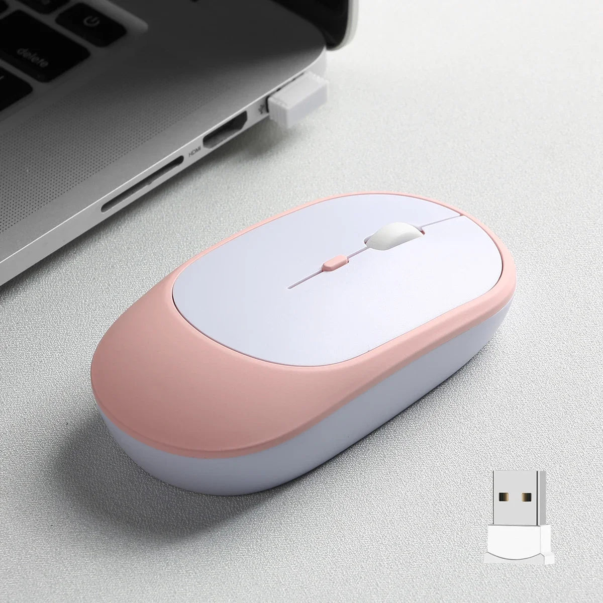 Bluetooth-compatible Wireless Mouse Rechargeable Mouse Gamer Dual Modes 2.4G USB Mice For Laptop iPad Tablet PC Macbook Mause Peaceful Pleasures Health and Wellness Pink