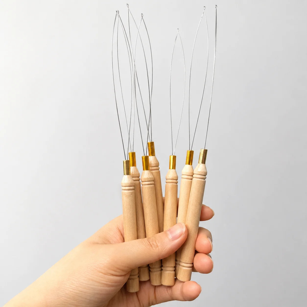Wooden Crochet Hook Loop Threader for Hair Extensions & Braids