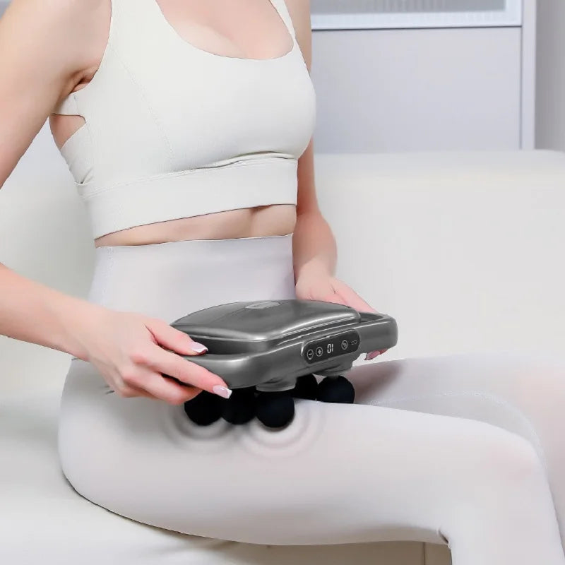 Electric Six Heads Fascia Gun Muscle Relaxation Massager for Neck And Cervical Spine Relief - Massage Instrument Full body massa Peaceful Pleasures Health and Wellness