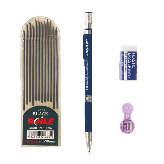 2.0mm Mechanical Pencil Set 2B Automatic Pencils With Black Lead Refills For Writing Peaceful Pleasures Health and Wellness Default Title