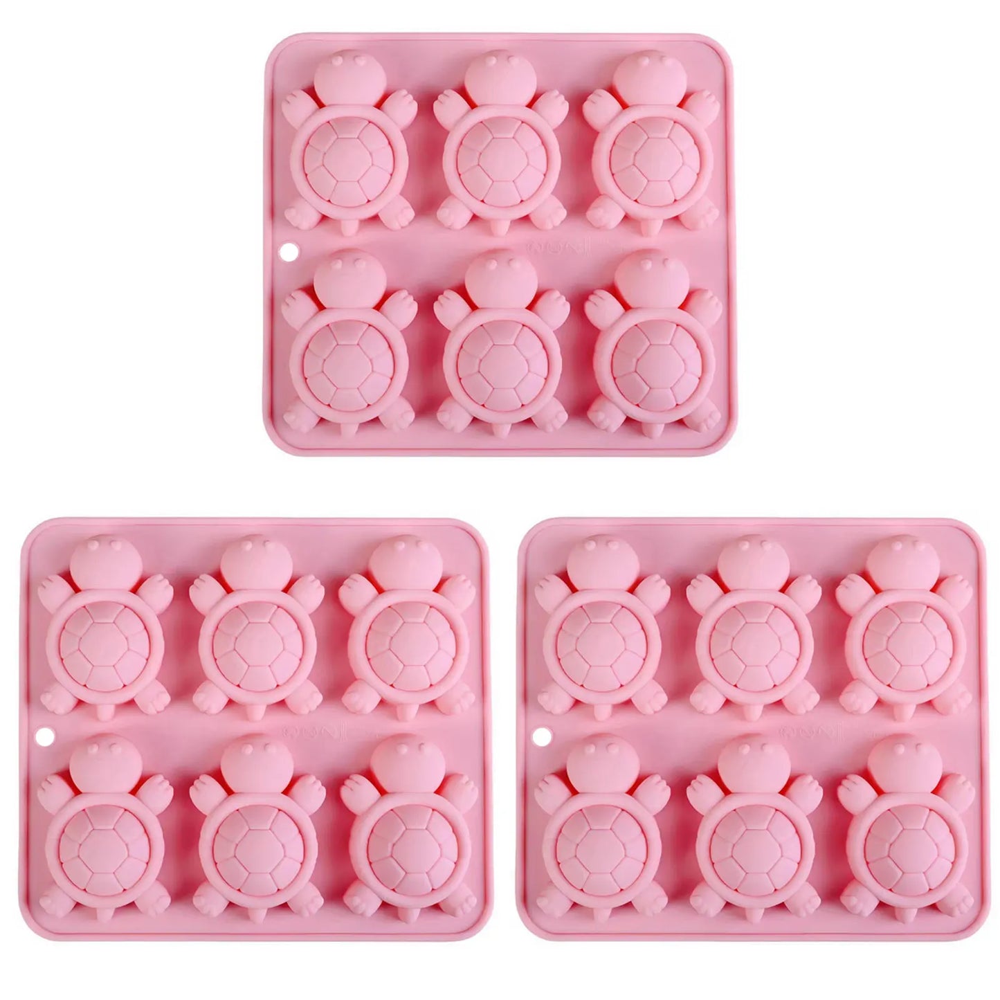 Turtles Ice Tray 3D Tortoises Sea Turtles Silicone Mold For DIY Ice Cubes Hand-Made Kitchen Baking Supplies For Kids' Activities Peaceful Pleasures Health and Wellness 3pcs