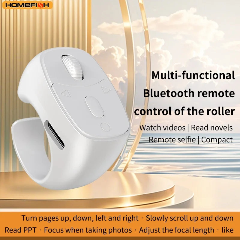 Bluetooth Finger Scrolling Ring Remote – Phone Page Turner
