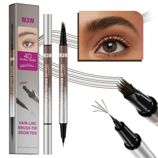 W3W 2-in-1 Waterproof Eyebrow Pen & Brush | Natural Brows Eyebrow Pen Oasis Select