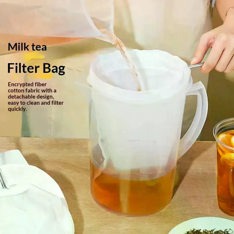 Reusable Cotton Tea Filter Strainer | Stainless Steel Handle