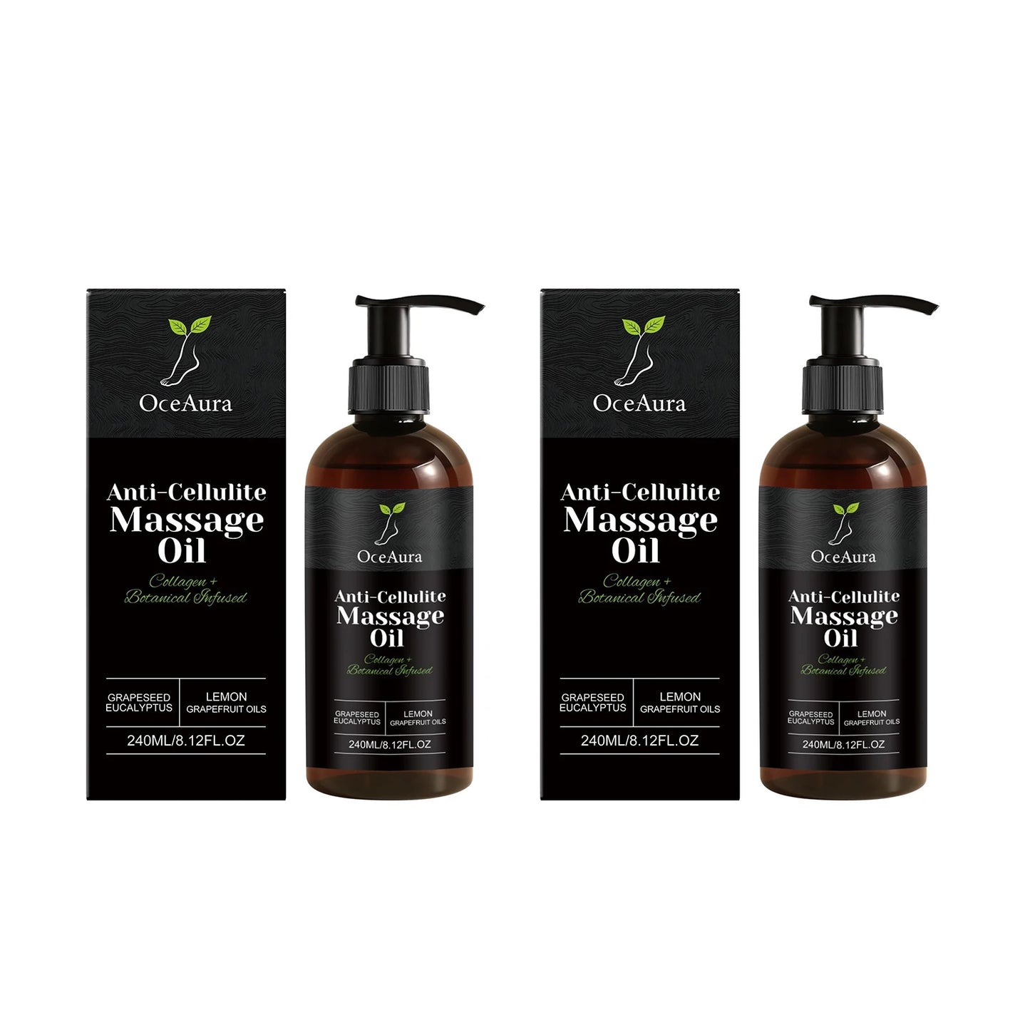 Collagen Anti-Cellulite Massage Oil Abdomen Thigh Firming Nourishing Dry Skin Glowing Soothing Revitalizing Tightening Body Oil Peaceful Pleasures Health and Wellness 480ml boxed