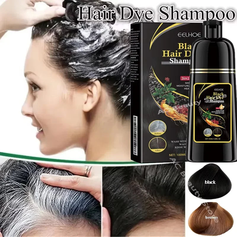 Natural Herbal Hair Dye Shampoo 3-in-1 | Gray to Dark Brown & Black Peaceful Pleasures Health and Wellness