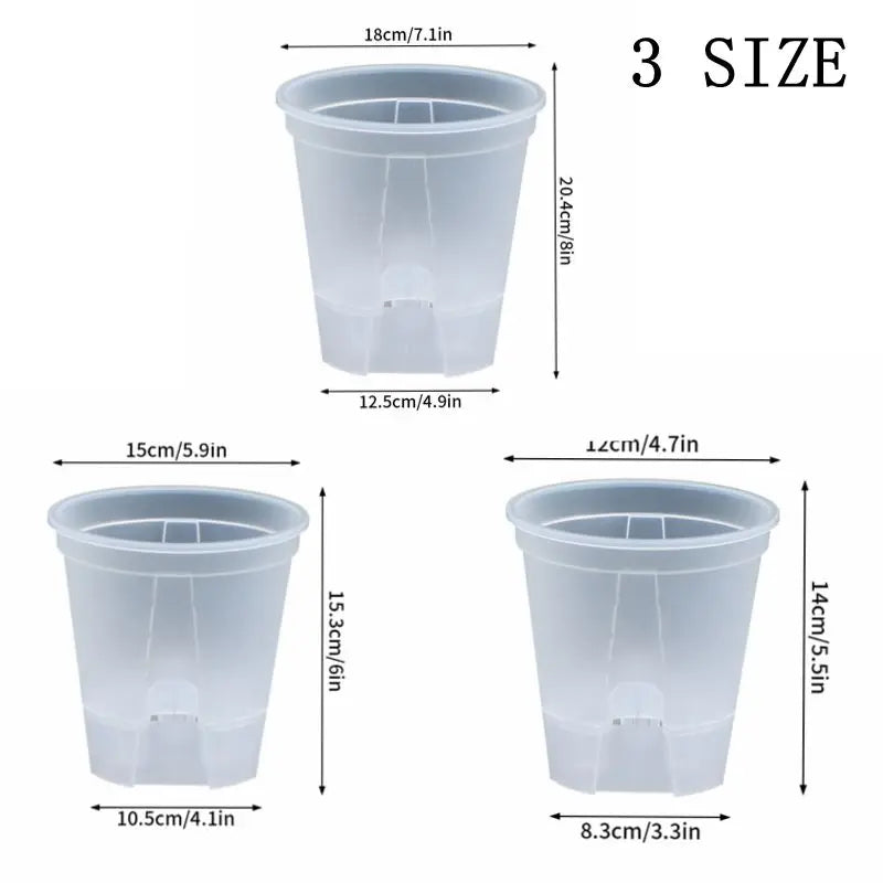 Self-Watering Transparent Orchid Pot | Double Layer Hydroponic