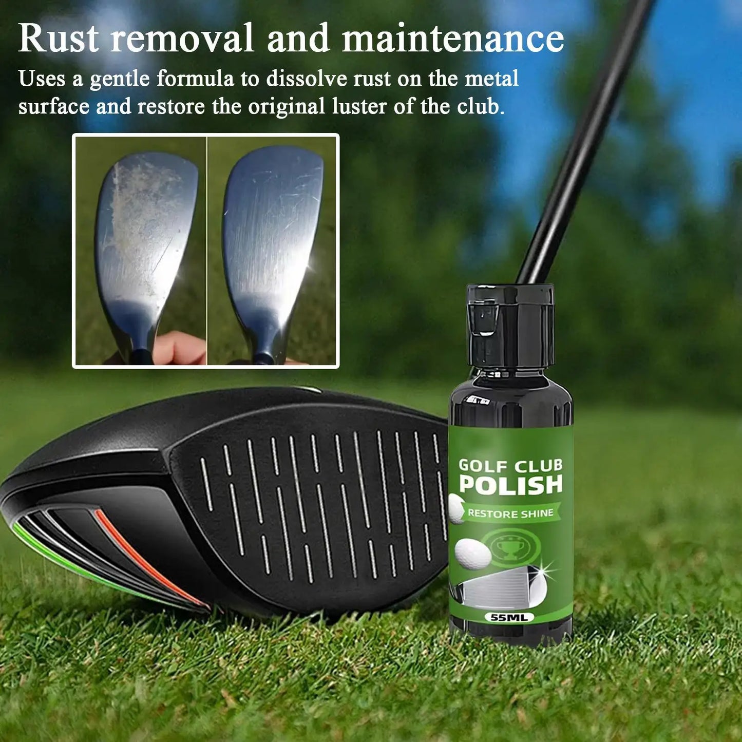 Golf Club Polish & Rust Remover Kit 55ml with Sponge
