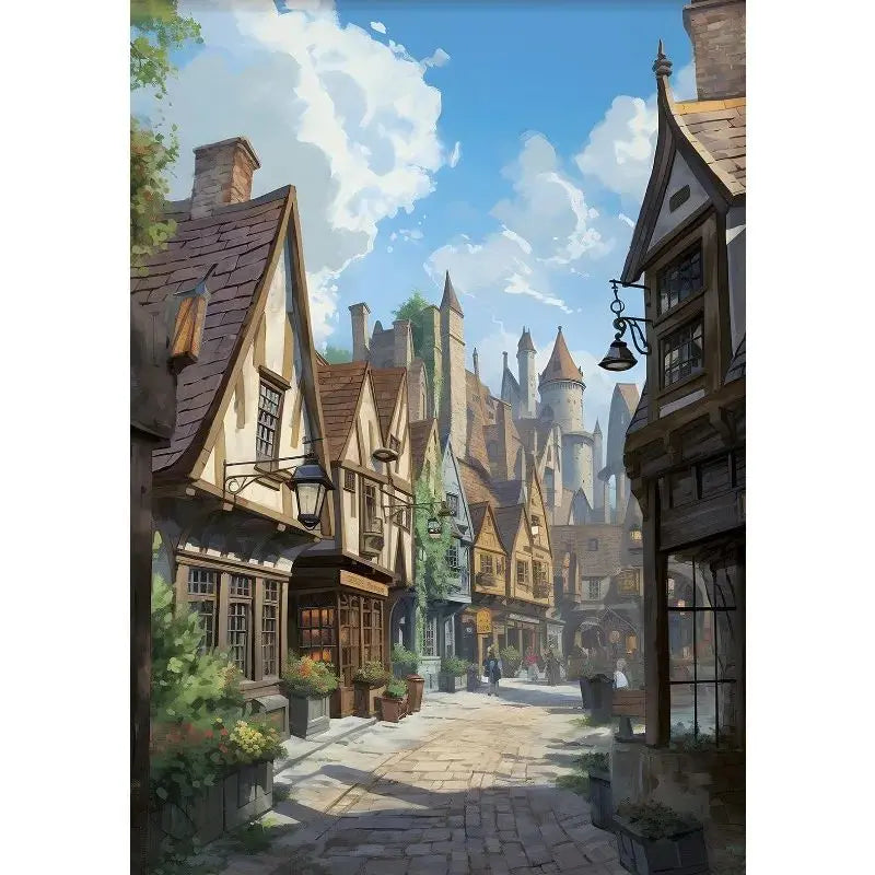 Magical Wizard Castle Canvas Wall Art | Fantasy Witchcraft Poster Canvas Wall Art Peaceful Pleasures Health and Wellness 9 50x70cm Unframed