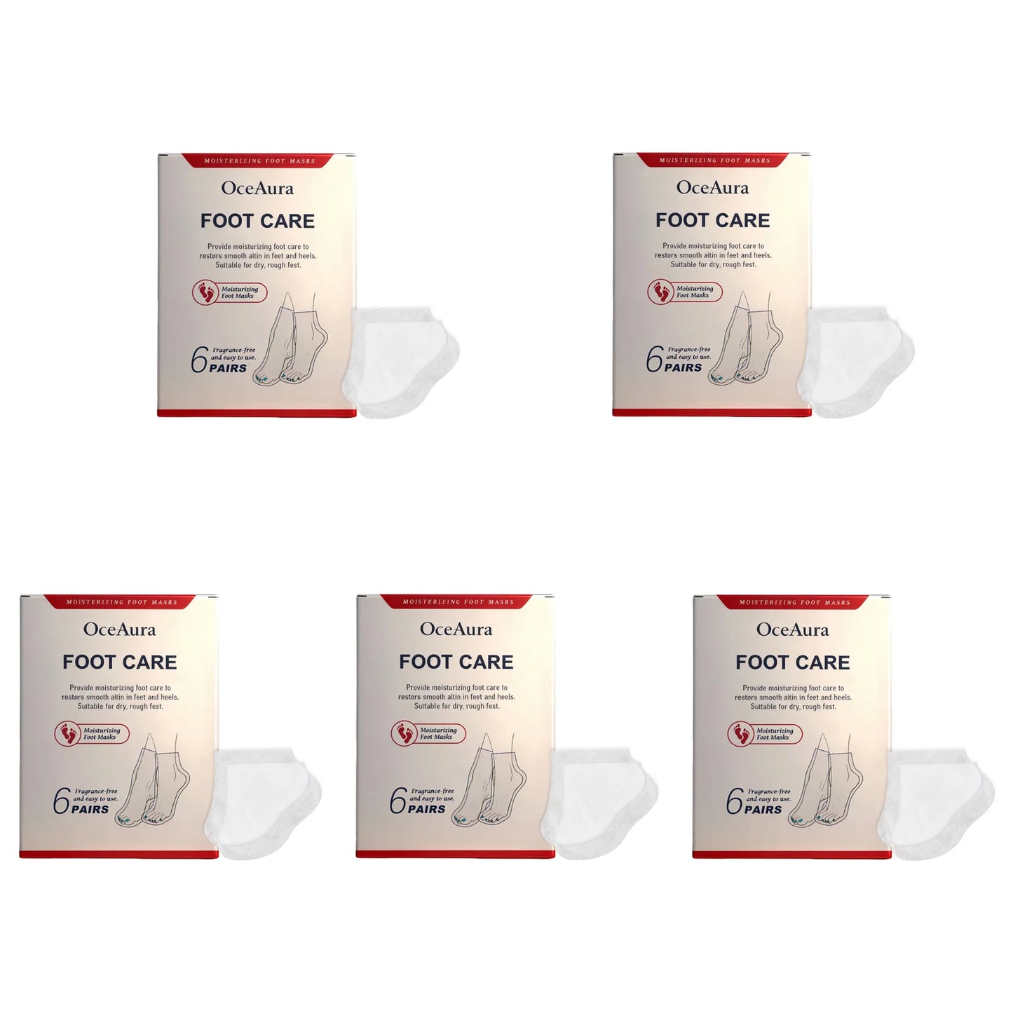 Shea Butter Foot Mask 6-Pack – Exfoliate & Hydrate Feet